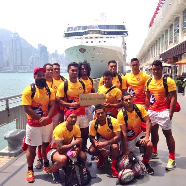Will with the Tonga 7s team