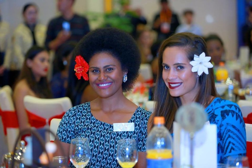 Nanise hanging out with Miss World Cook Islands