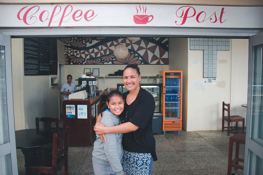 Rose & her daughter Mya outside Coffee Post
