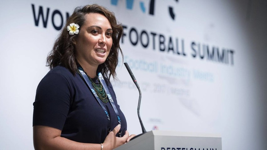 Sarai speaking at the World Football Summit