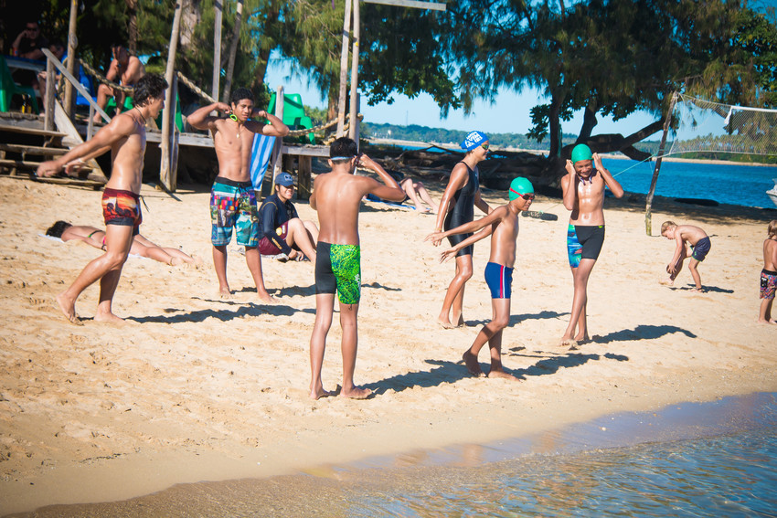 Tongan Swim team training