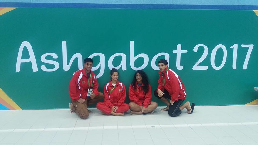Tongan Swim team in Ashgabat, Turkmenistan