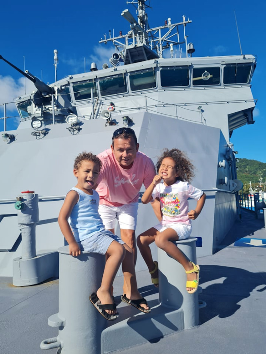 Leilani and her brother Toa with Dad Mareko