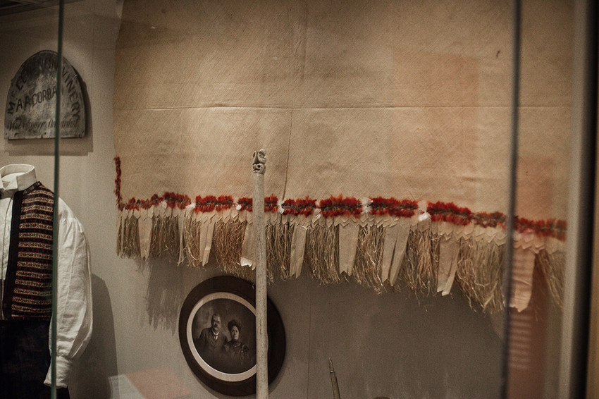 Kronfeld Family display, featuring Ie Toga from Queen Salote at The Auckland Museum