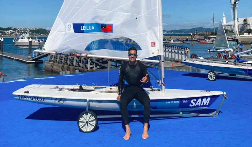 Eroni Leilua preparing to sail for Samoa (PC: Eroni Leilua)