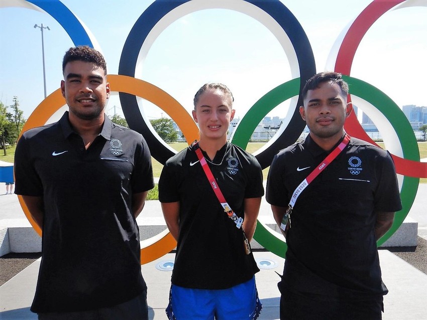 Team FSM at the Olympic Village in Tokyo (PC: Michael Kohn)