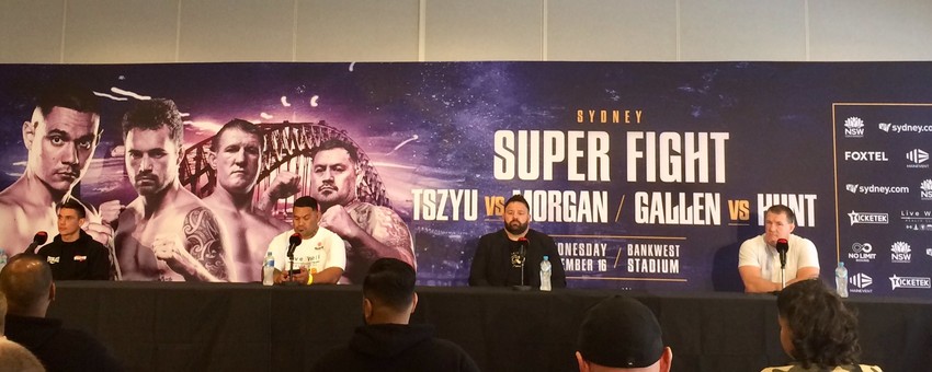 Mark Hunt at the Sydney Super Fight announcement this morning in Sydney