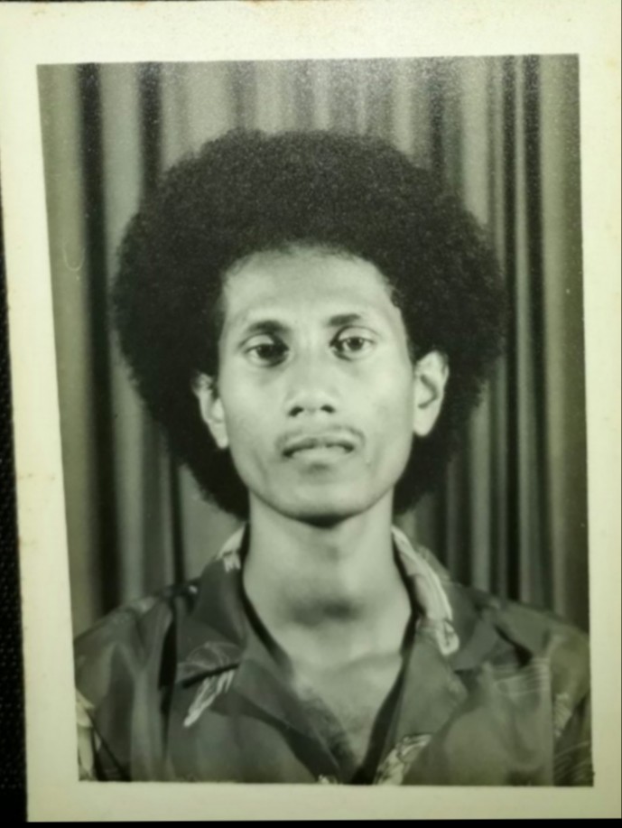 Divisha's father with his affro back in the day