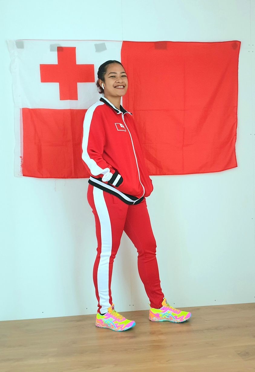 Tongan flag bearer - Malia Paseka