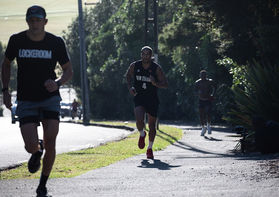 Los, Iz & Cam running hills