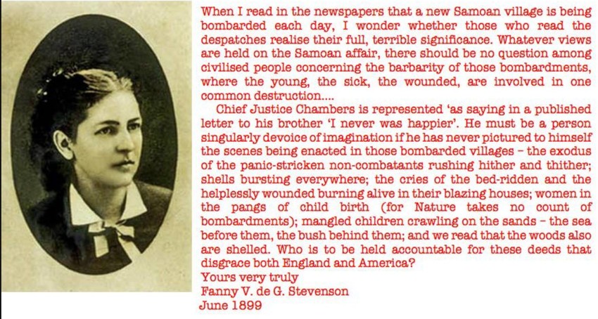 Letter from Fanny V. de G. Stevenson (widow of novelist Robert Louis Stevenson)
