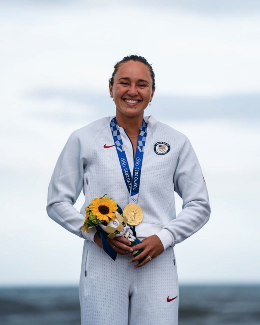 Carissa Moore receiving her Gold Medal