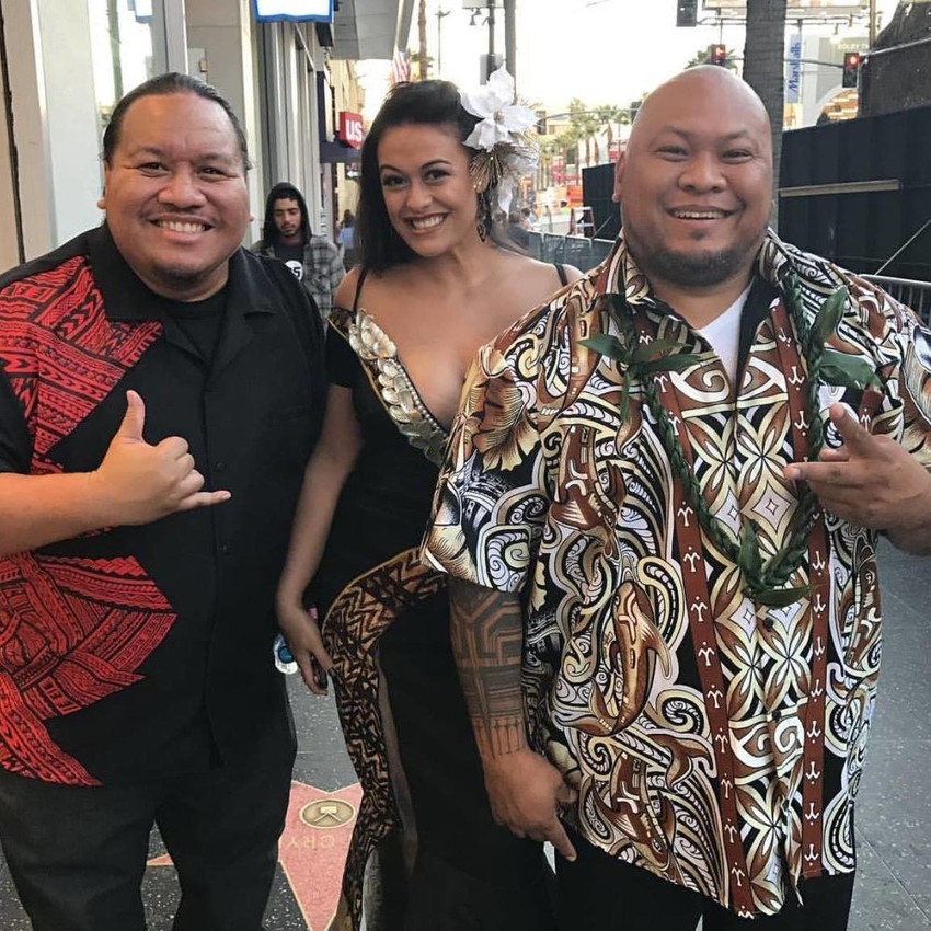 The 'Island Block Radio' team at the 'Moana' premiere in LA