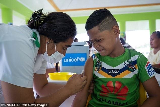 The hard working medical teams administering the MMR vaccination around Samoa Photo credit: Getty images & Government of Samoa