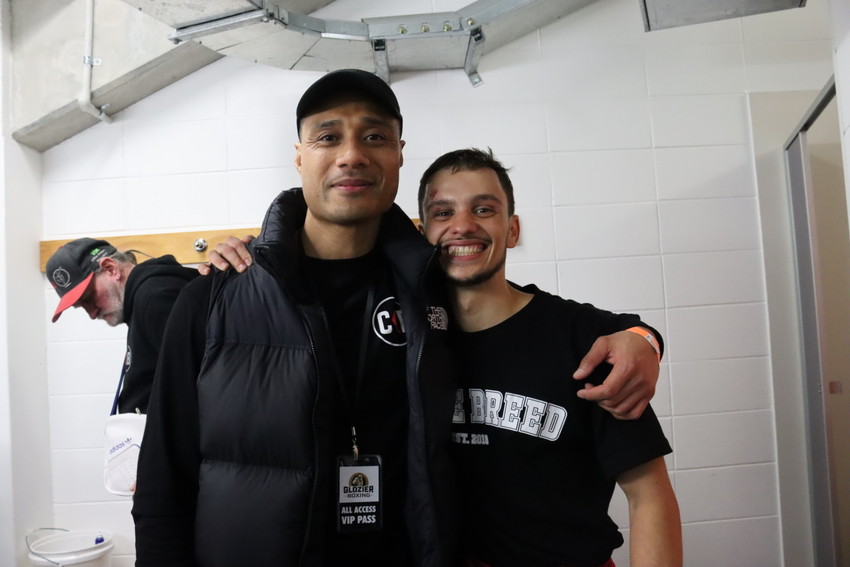 Steve with Tahitian fighter Raihau Lehartel