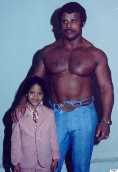 Dwayne & his Dad Rocky Johnson