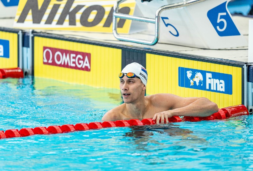 Wesley Roberts competes for the Cook Islands in Melbourne at the World Short Course swimming champs