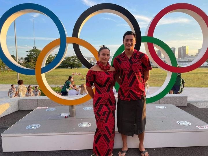 Tilali Scanlan and Micah Masei - representing American Samoa in swimming