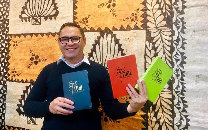 Donn Mann showcasing some Maori stationary Photo: twitter / @DonMannjnr