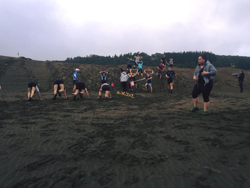 Training down the beach