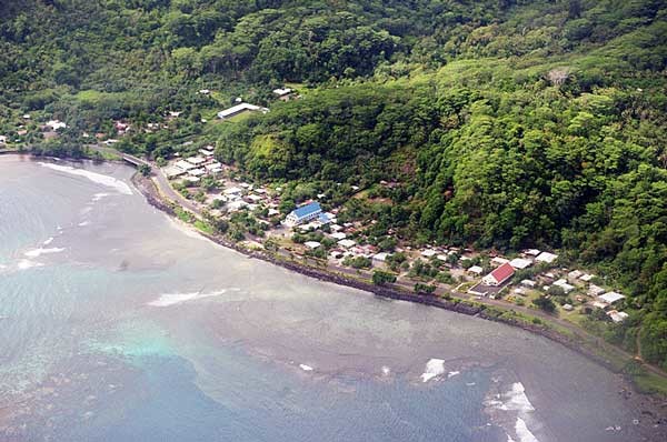 Aerial view of the coastline of Aleipata in 2011. Photo credit: Samoa Times