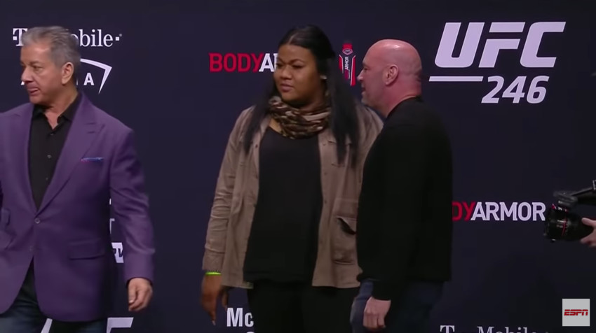 Summer with UFC CEO Dana White at the UFC 246 Weigh-ins