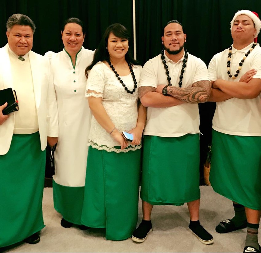 Tai with his siblings and parents. His father Tautala'aso Fa'aleava is a Pastor.