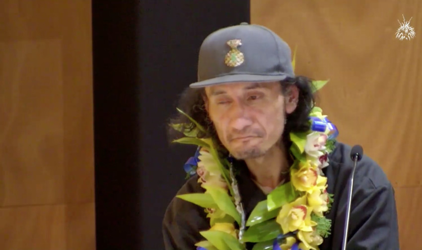 Ngatokorima Allan Mauauri at the Fale Samoa Royal Commission of Inquiry into Abuse of State Care hearing in Mangere, South Auckland