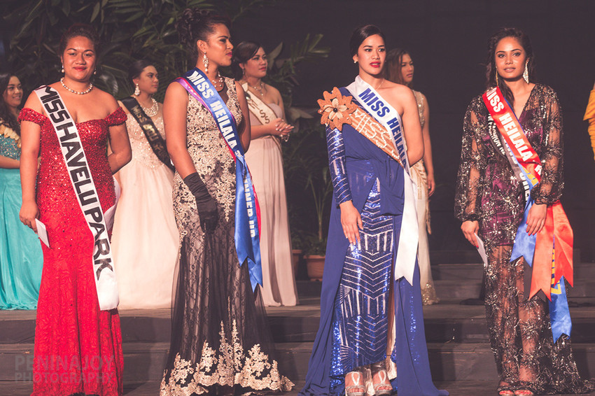 1st runner up - far right - Miss Tuitui Fashion, Titania Matekuolava