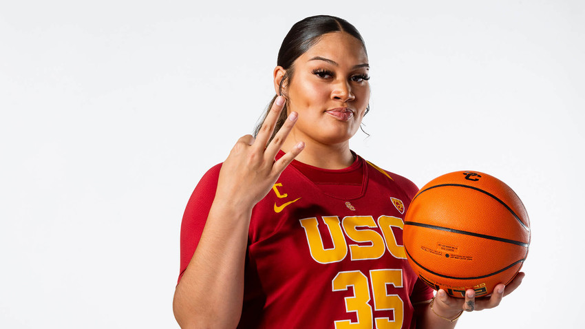 Alissa in her former USC college basketball colours
