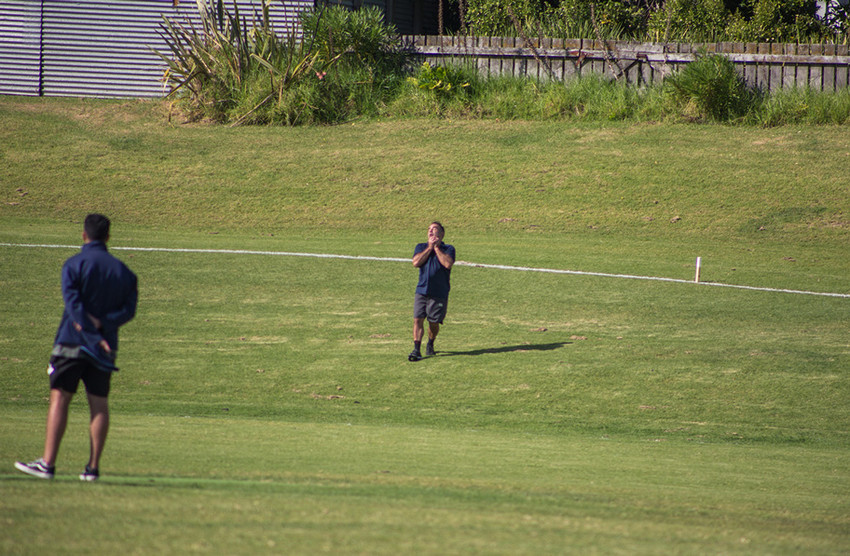 Stacey Jones catches one of the 1st XI players out