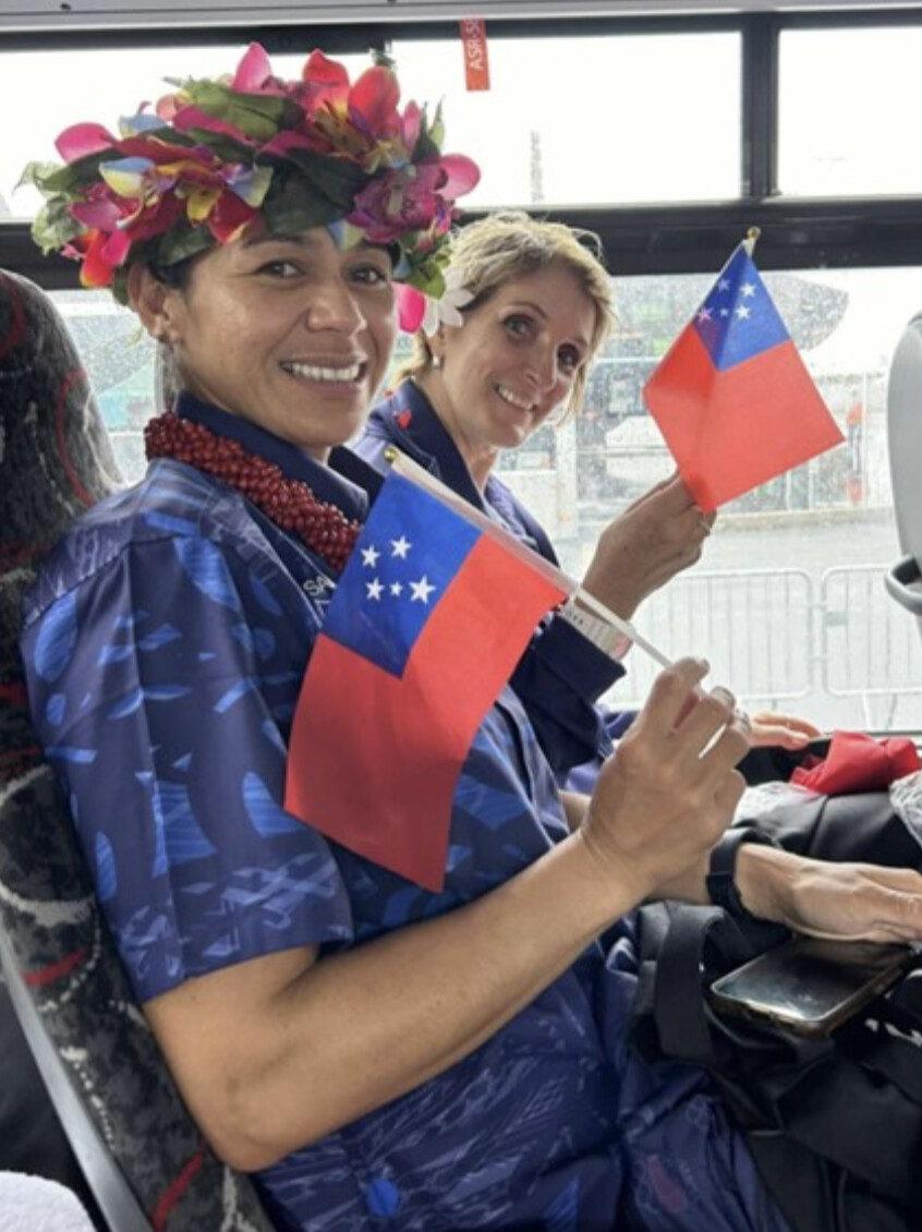 Vaimo’oi’a and Raema at the Paris Olympic Games 2024 attend the opening ceremony.