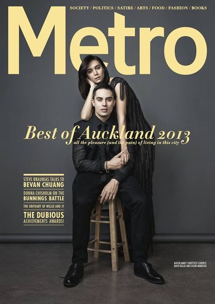 Leilani (& now husband) David Dallas on the cover of Metro when they were voted Aucklands Hottest couple