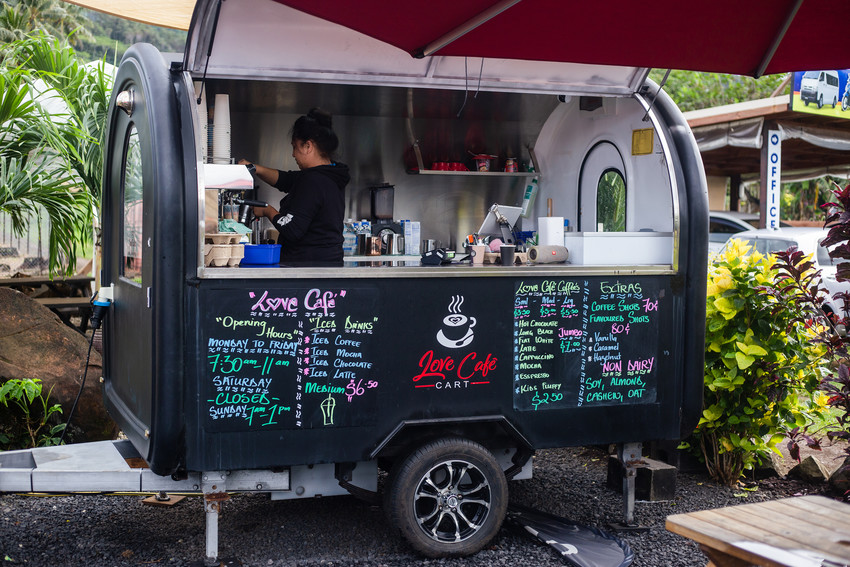 Love cafe caravan serving coffee on Sundays in Tikioki