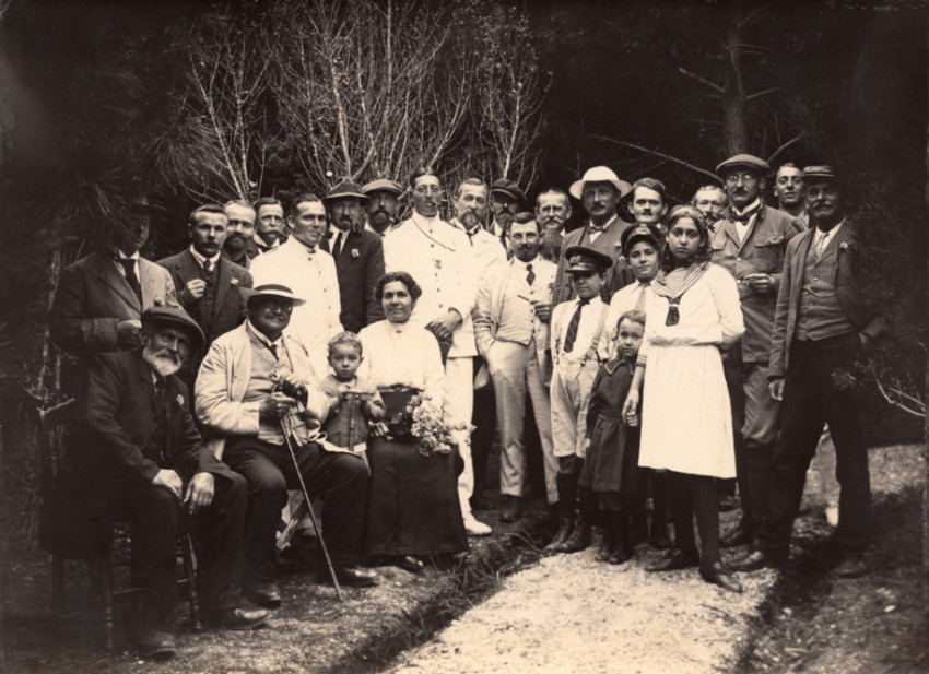 Gustav's 60th Bday 1917 at the Motuihe Island Internment Camp (Alfred Schultz Album, by photographer Reinhold Hofmann)