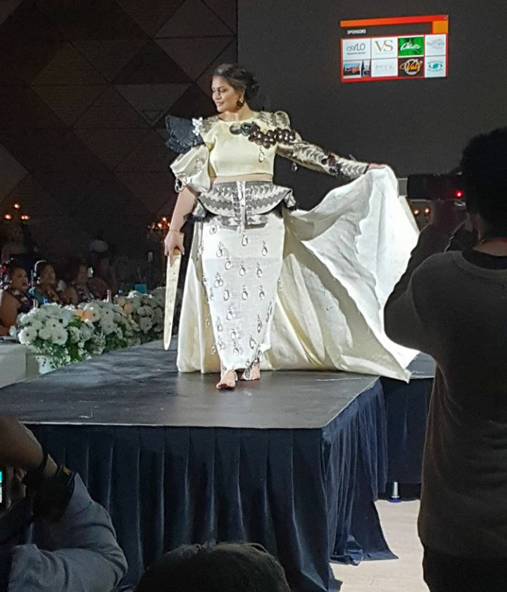 Tongan Contestant Lateisha Afu in her traditional wear by designer: Iki Haangana