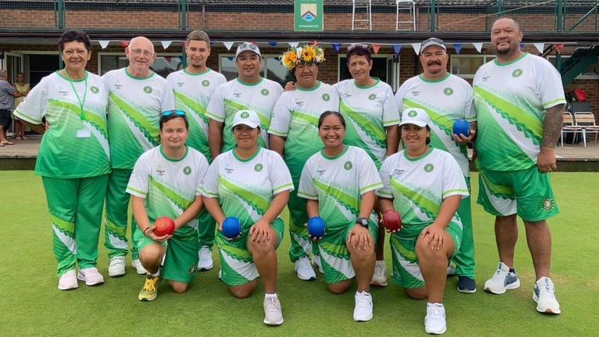 The Cook Islands Lawn Bowls team trained at a village club in Gloucestershire prior to the Commonwealth Games starting. Photo Credit: BBC News
