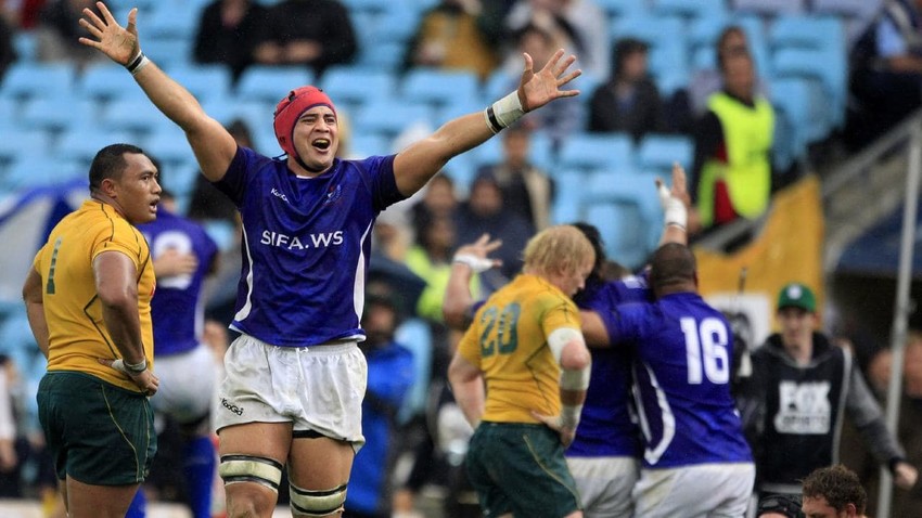 Dan playing for Manu Samoa