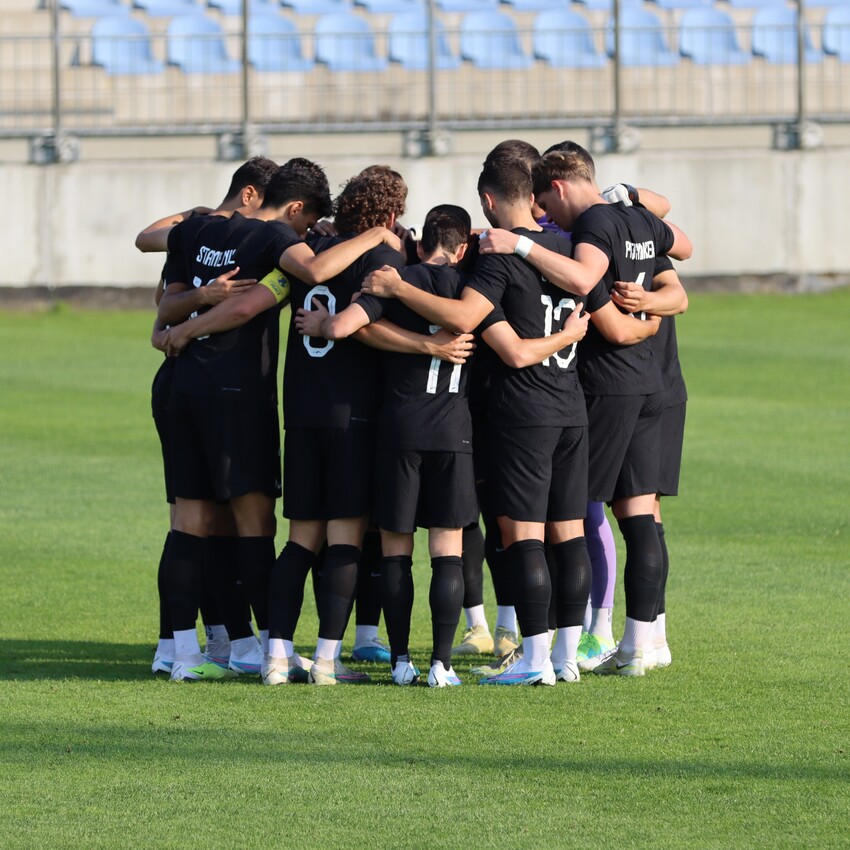 The All Whites prior to kick off in the game against Qatar earlier today. Photo Credit: NZ Football