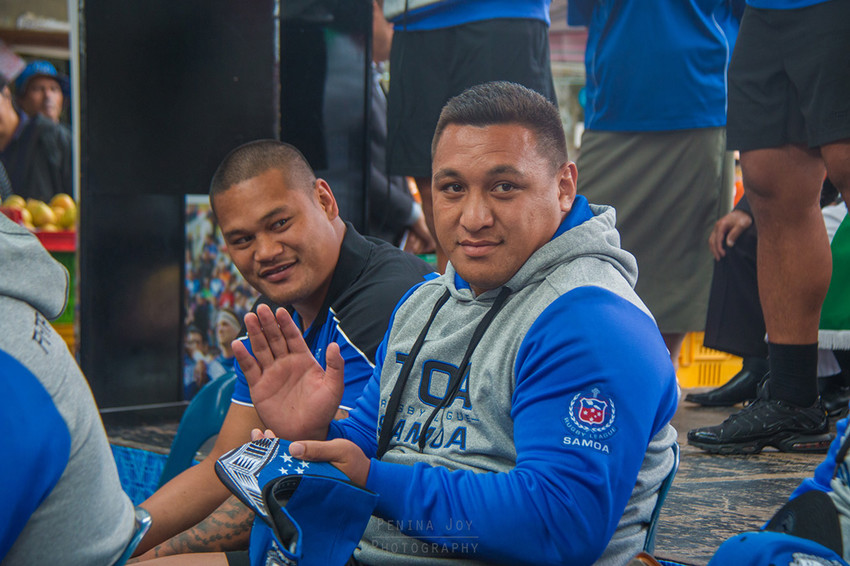 Josh Papali'i & Joey Leilua at the Fan Day in Mangere