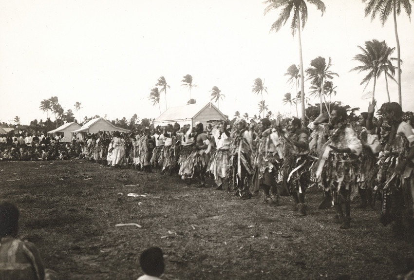 Men and women dancing in a Lakalaka