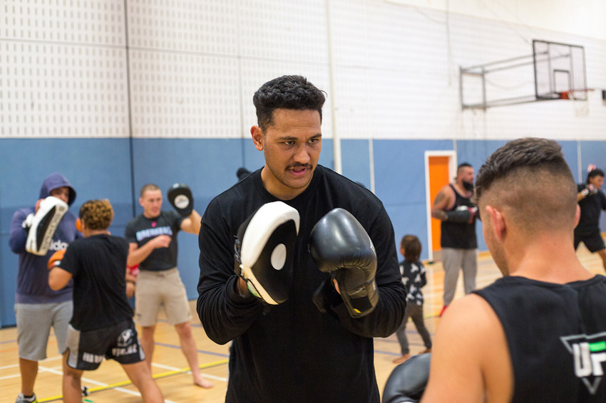 Junior Fa taking a break from training for his Heavyweight boxing match