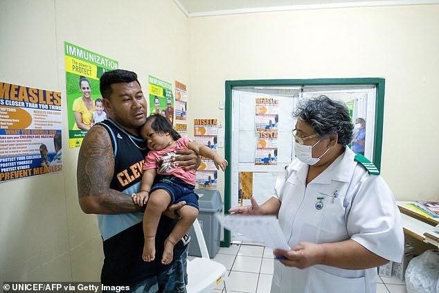 The hard working medical teams administering the MMR vaccination around Samoa Photo credit Getty images & the Government of Samoa