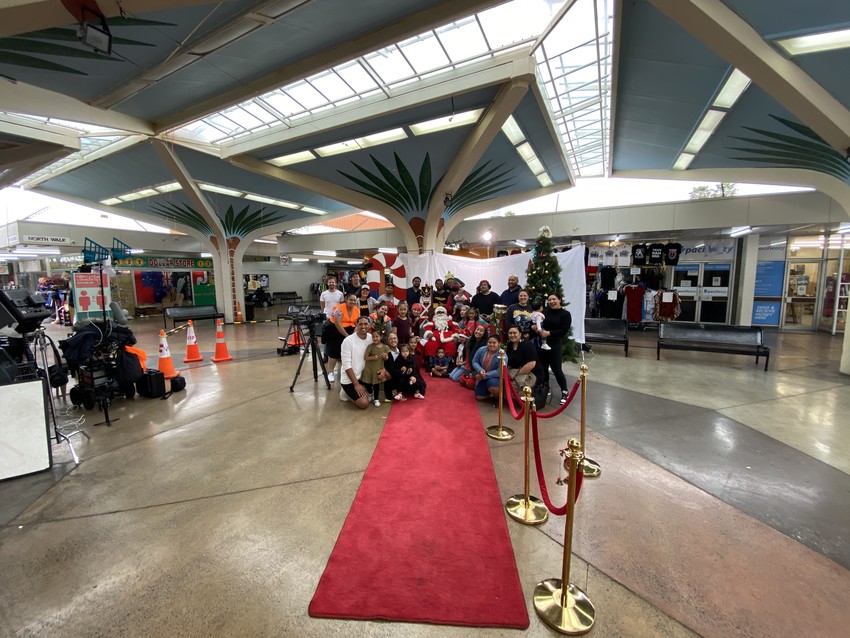 Some of the team filming at the Mangere Town Centre