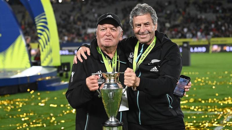 Sir Graeme Henry with Black Ferns coach Wayne Smith Photo Credit: 1 News