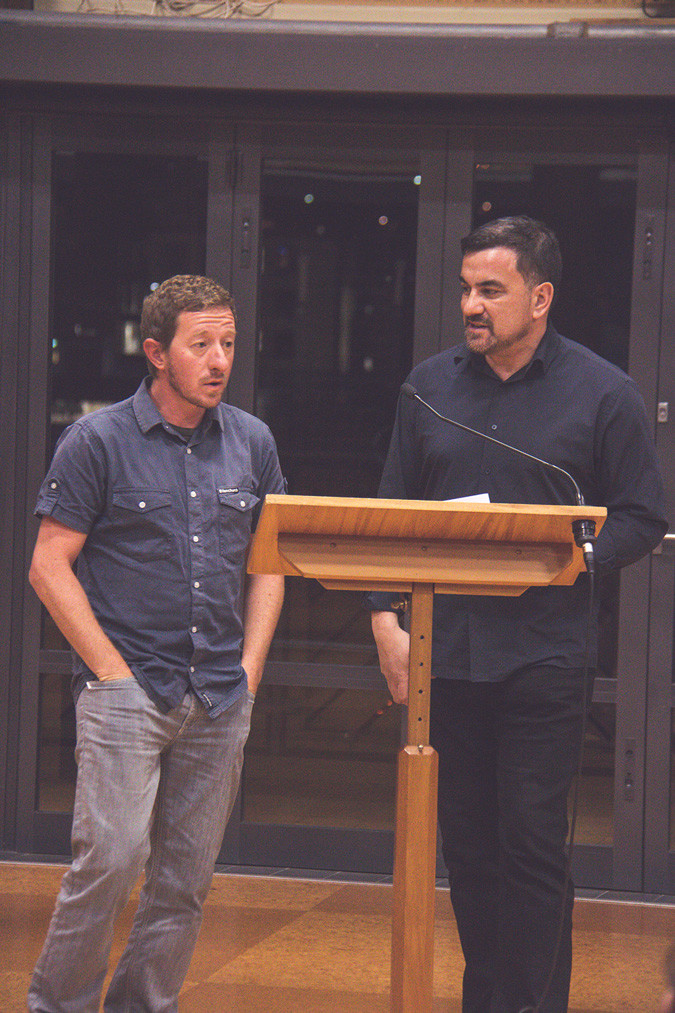 Sebastian Galliot (Left) & Sean Mallon (Right) at the book launch & seminar, Auckland University.