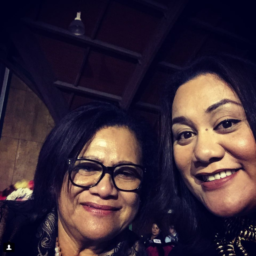 Joanna with her Mum at the Miss Heilala contest in Tonga a couple of years ago
