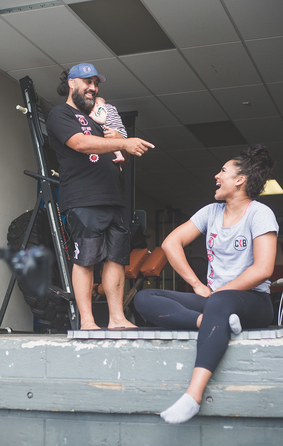 Genah with City Kickboxing coach Eugene Bareman