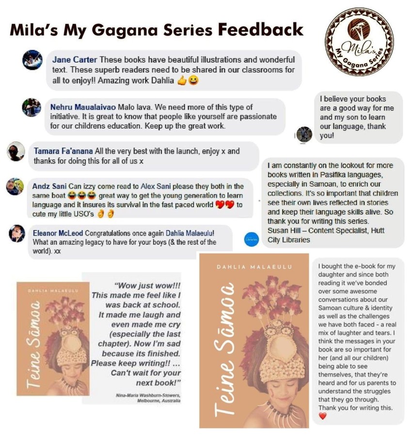 Some feedback received from Mila's My Gagana Series 1 and Teine Samoa ebook