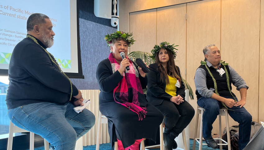 L-R Samson Samasoni, Caren Rangi, Barbara Dreaver & John Utanga